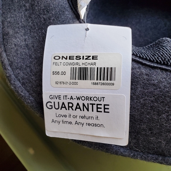 Athleta Gray Felted Wool Cowgirl Hat NWT Boho Gorpcore Western Fringe Minimalist - Picture 7 of 11